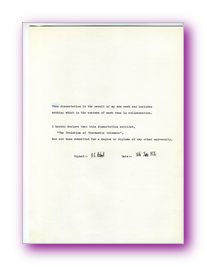 Click to enlarge - The Evolution of Stochastic Automata - Thesis by Dr David E Probert - Statistical Laboratory - Cambridge University - 1973 to 1976